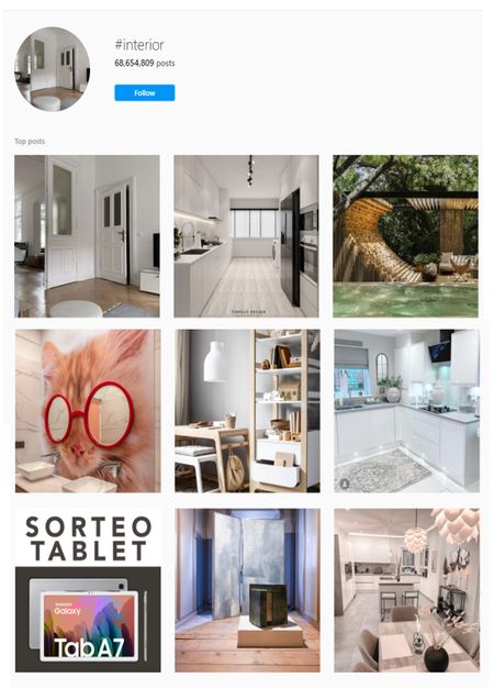 Interior hashtags for Instagram