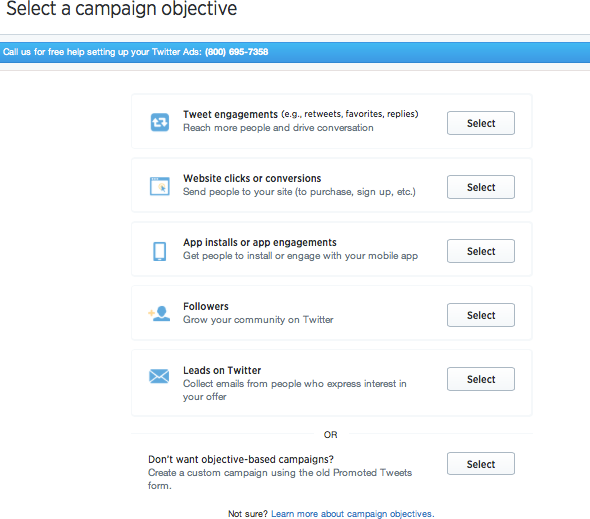 Select a campaign objective Select a campaign objective