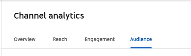 in channel analytics, select Audience insights tab