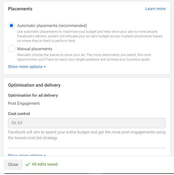 Facebook Ad Placement Facebook Ad Placement