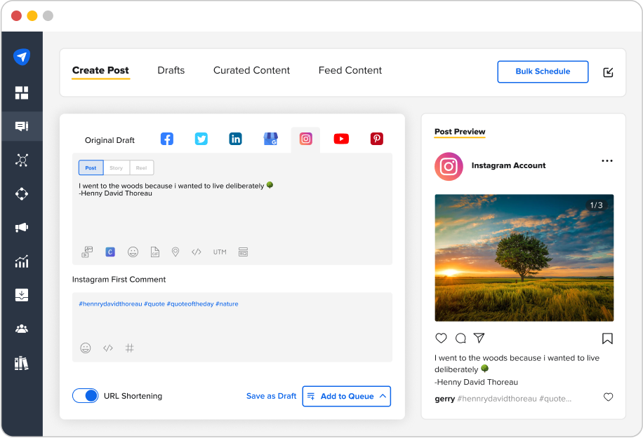 Instagram scheduling