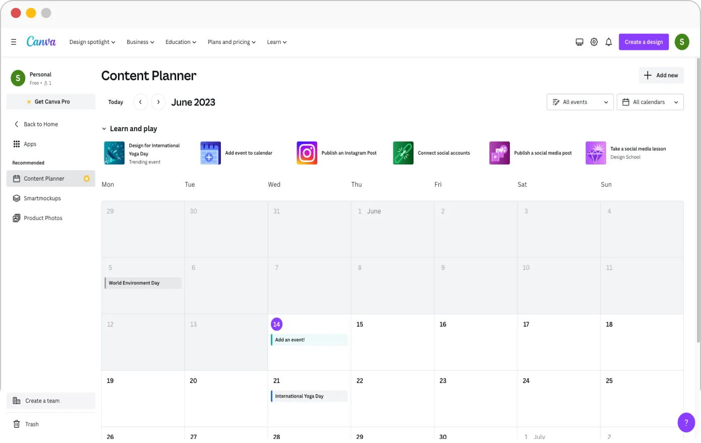 canva Content Planner