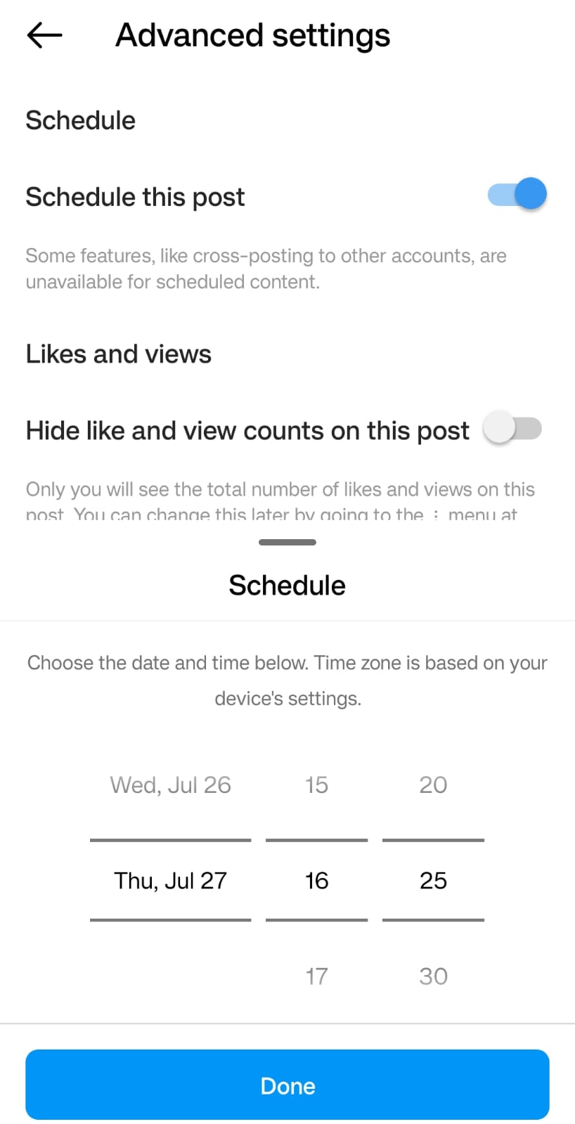 Scheduling posts Scheduling posts