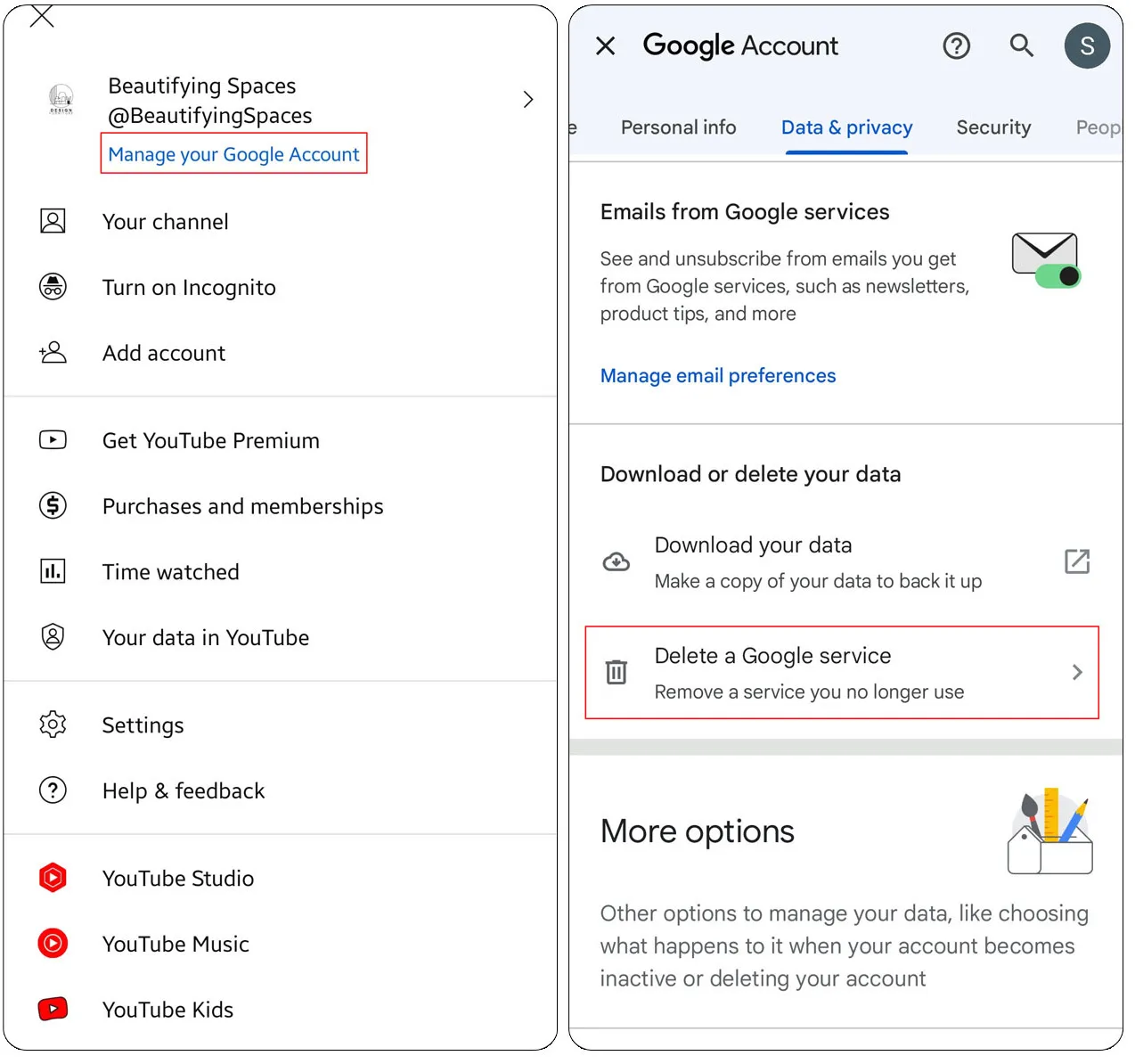 Manage your Google Account