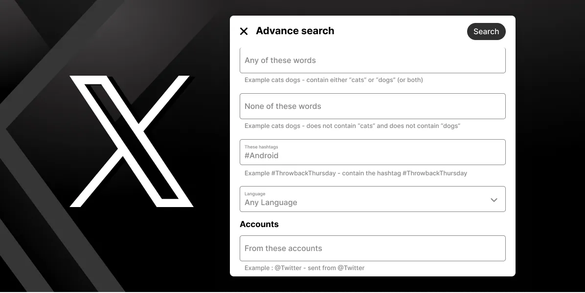 Search Tweets Using Hashtags on X Advanced Search Feature