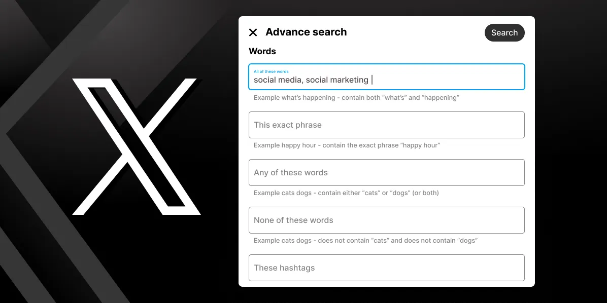 Learn how to use X Advanced Search