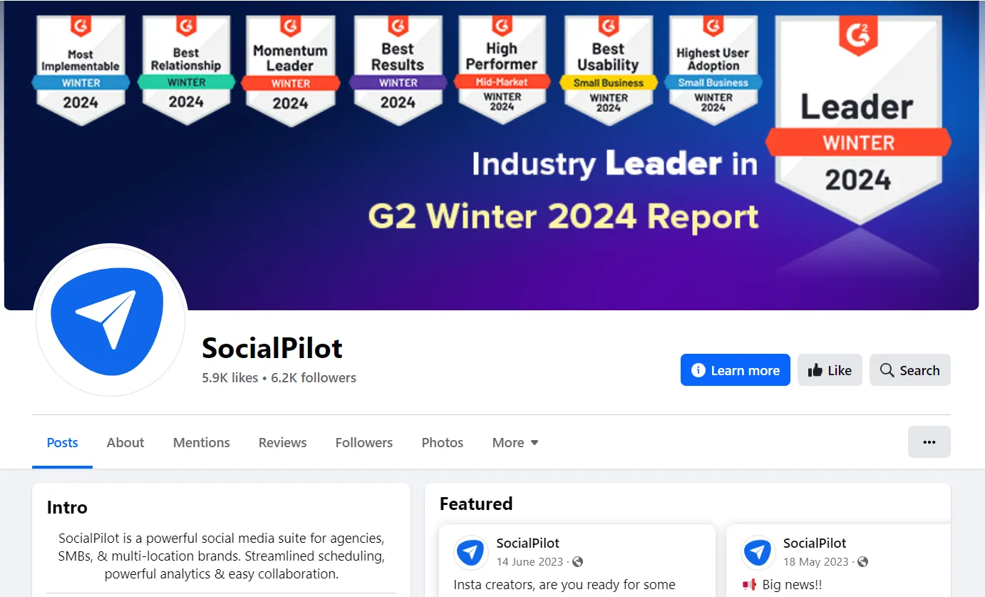 Facebook Business Page