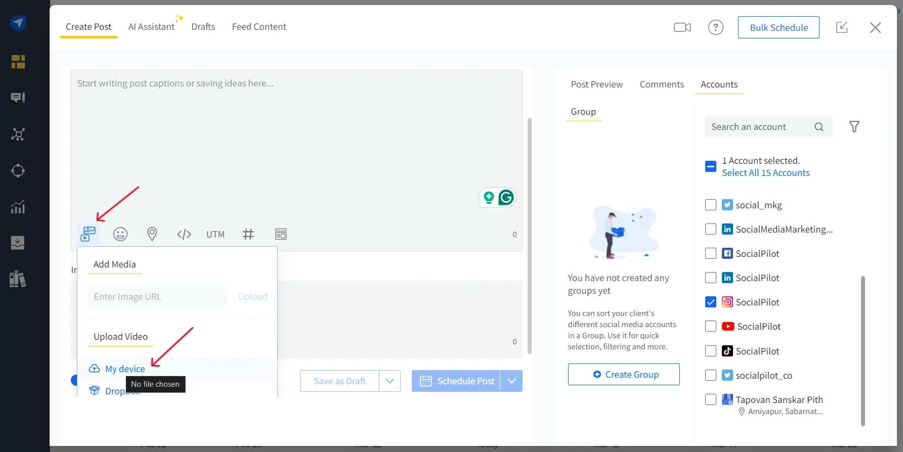 schedule a reel with SocialPilot schedule a reel with SocialPilot