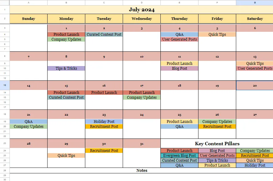 Fill in Your Calendar with Content Pillars