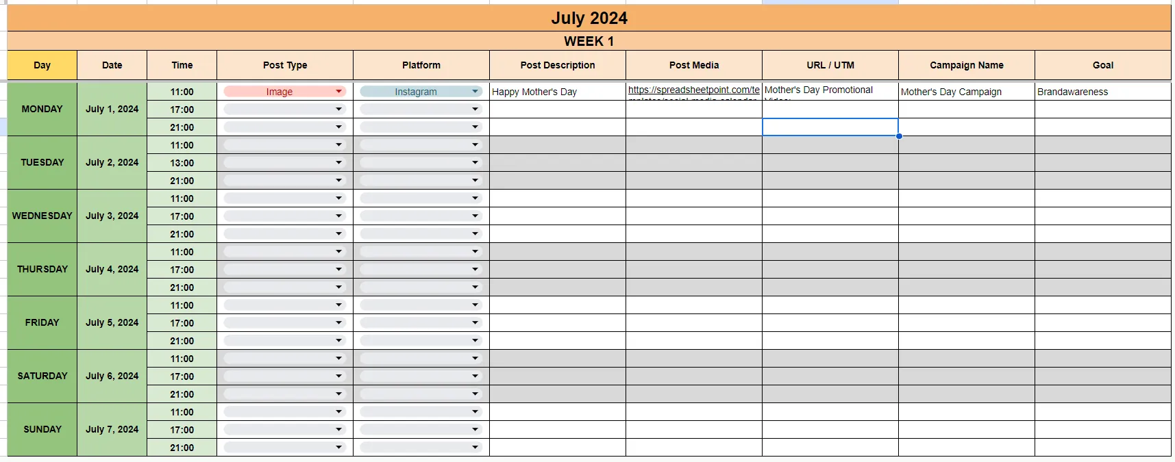 Format Your Google Sheet Calendar
