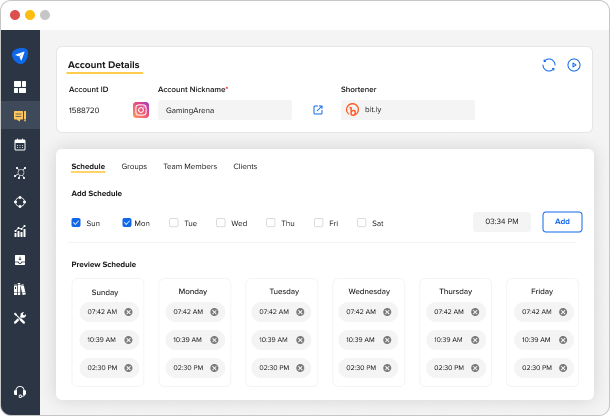 Instagram account scheduler