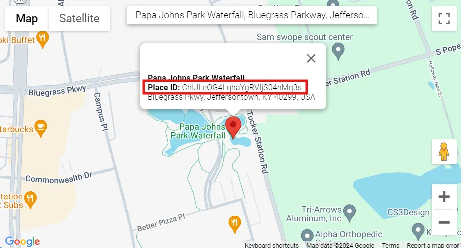 Google Place ID of a business Google Place ID of a business