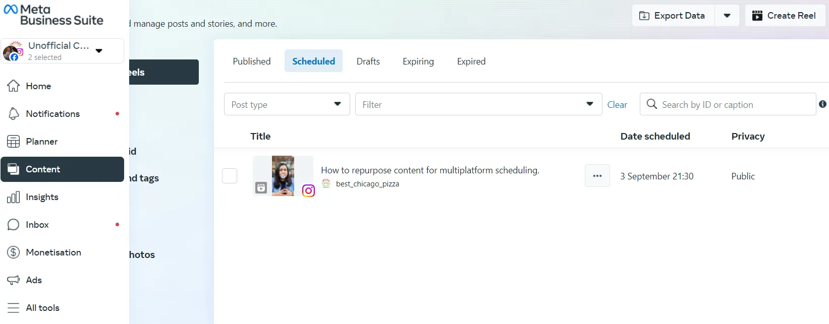 Posts and Reels Posts and Reels