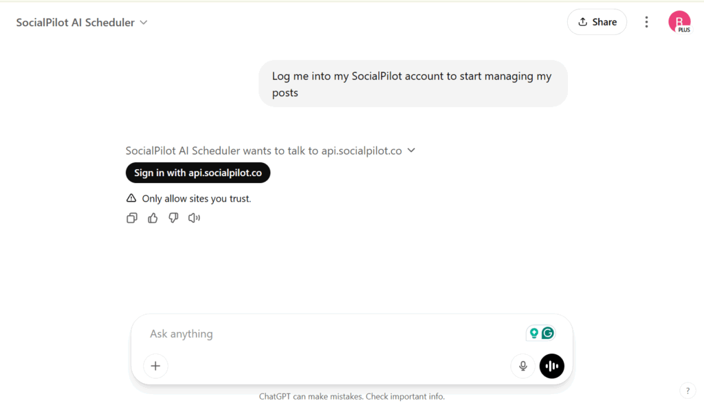 SocialPilot's AI scheduler