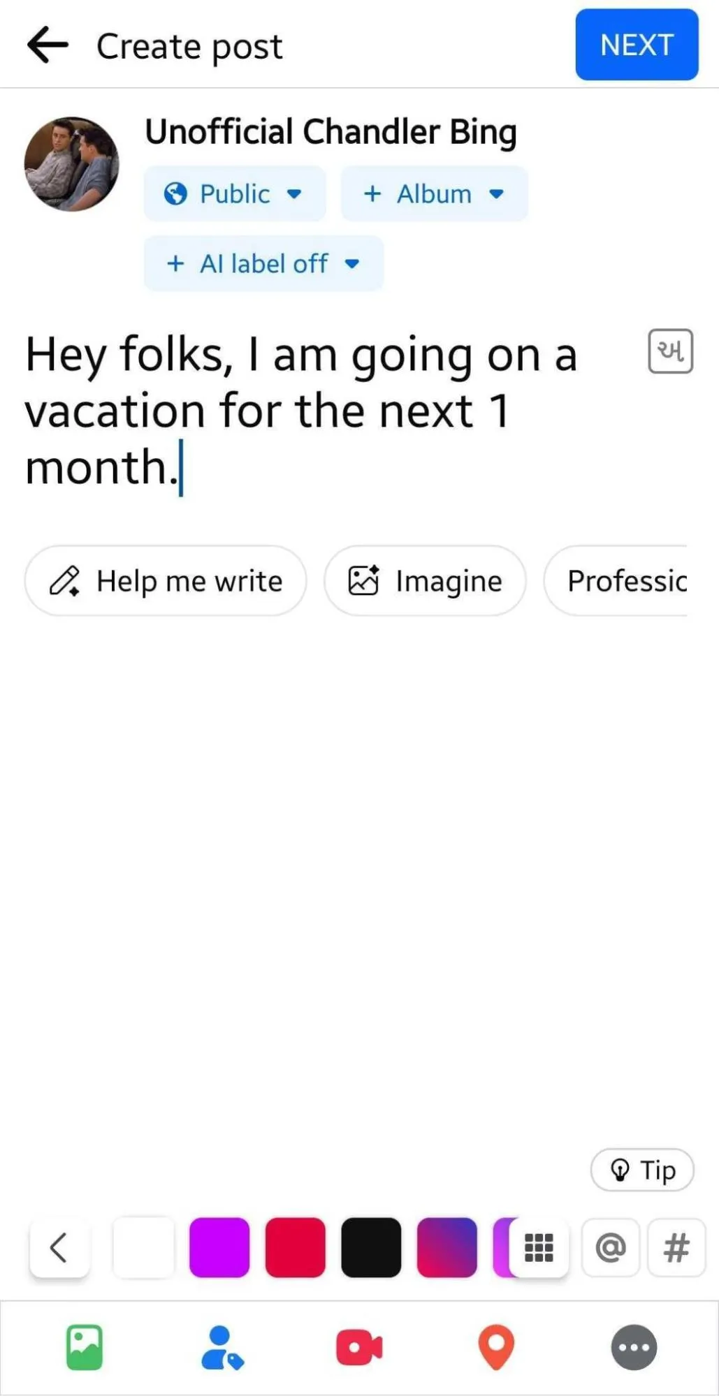 Create Your Facebook Page Post