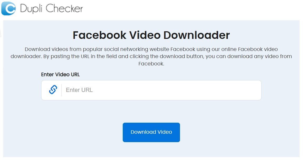 DupliChecker Facebook Video Downloader