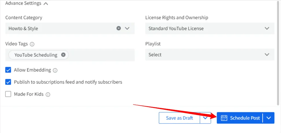 Set Advanced Settings and Schedule the Short Set Advanced Settings and Schedule the Short