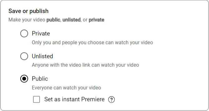 Set Visibility and Schedule the Short Set Visibility and Schedule the Short