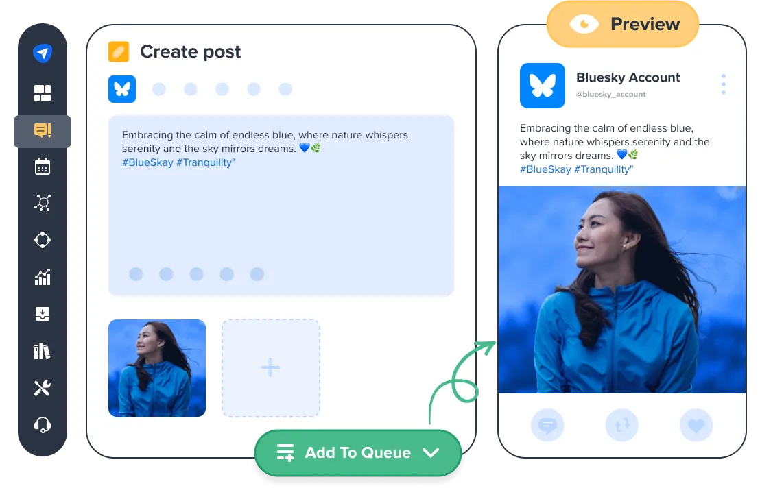 Bluesky Post Preview in SocialPilot