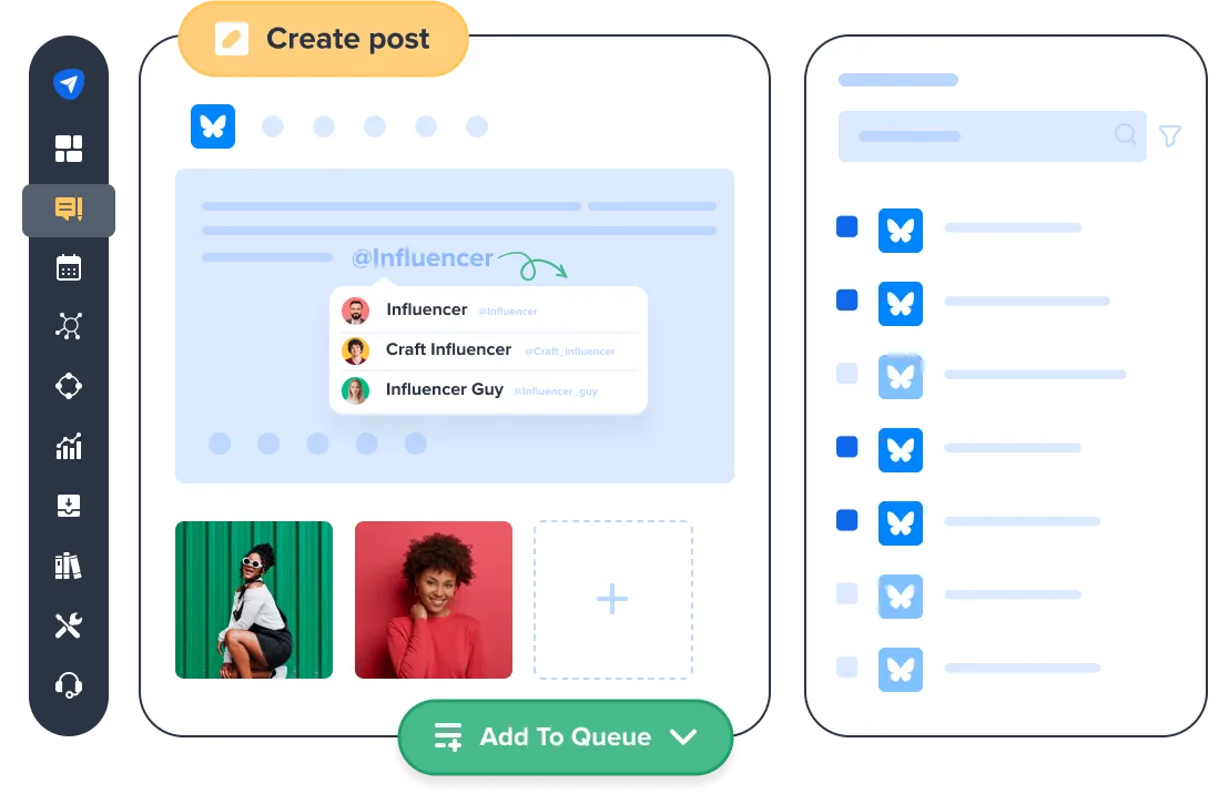 Bluesky mentions using SocialPilot
