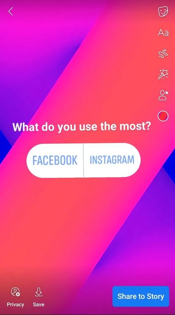 Facebook poll on story Facebook poll on story