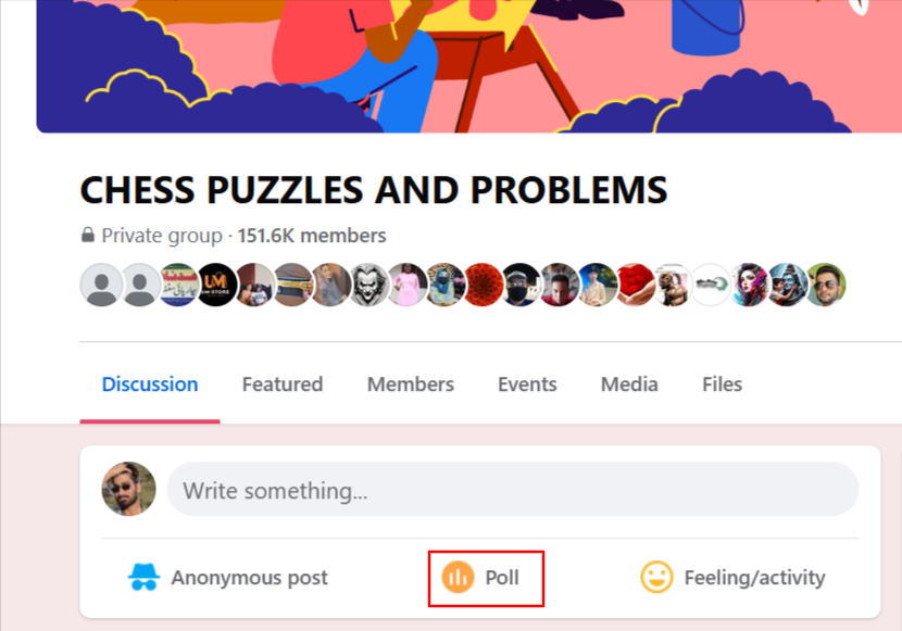 Create a poll in a Facebook group