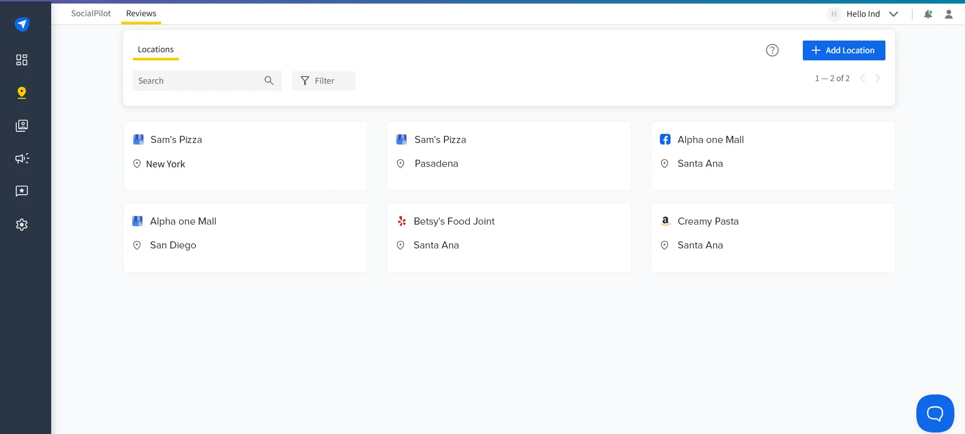 Support for Single or Multi-Locations
