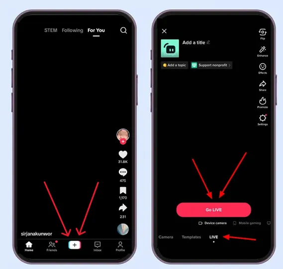 go live on TikTok