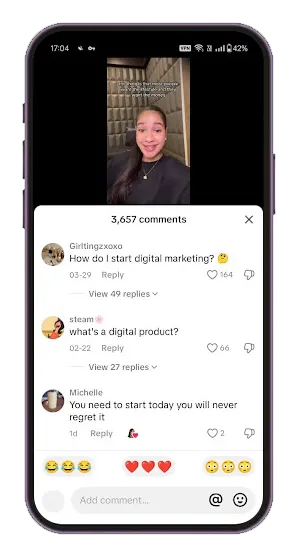 monitoring comments and questions on videos