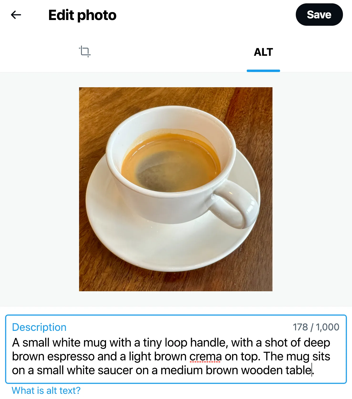 Alt image text on social media