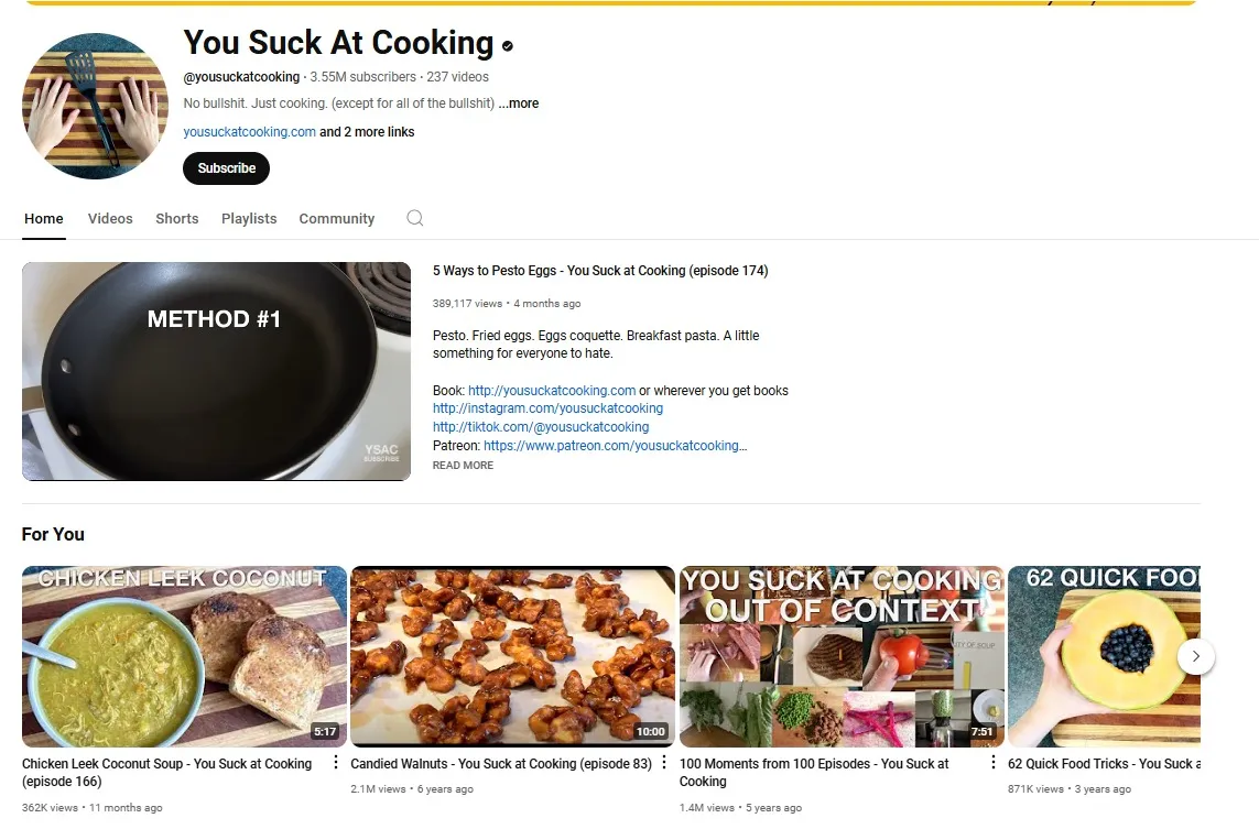 Cooking channels