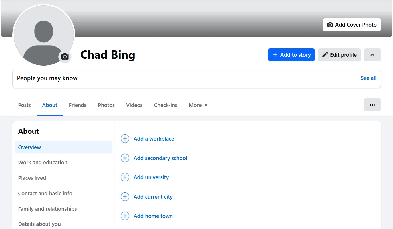 Facebook account will be created