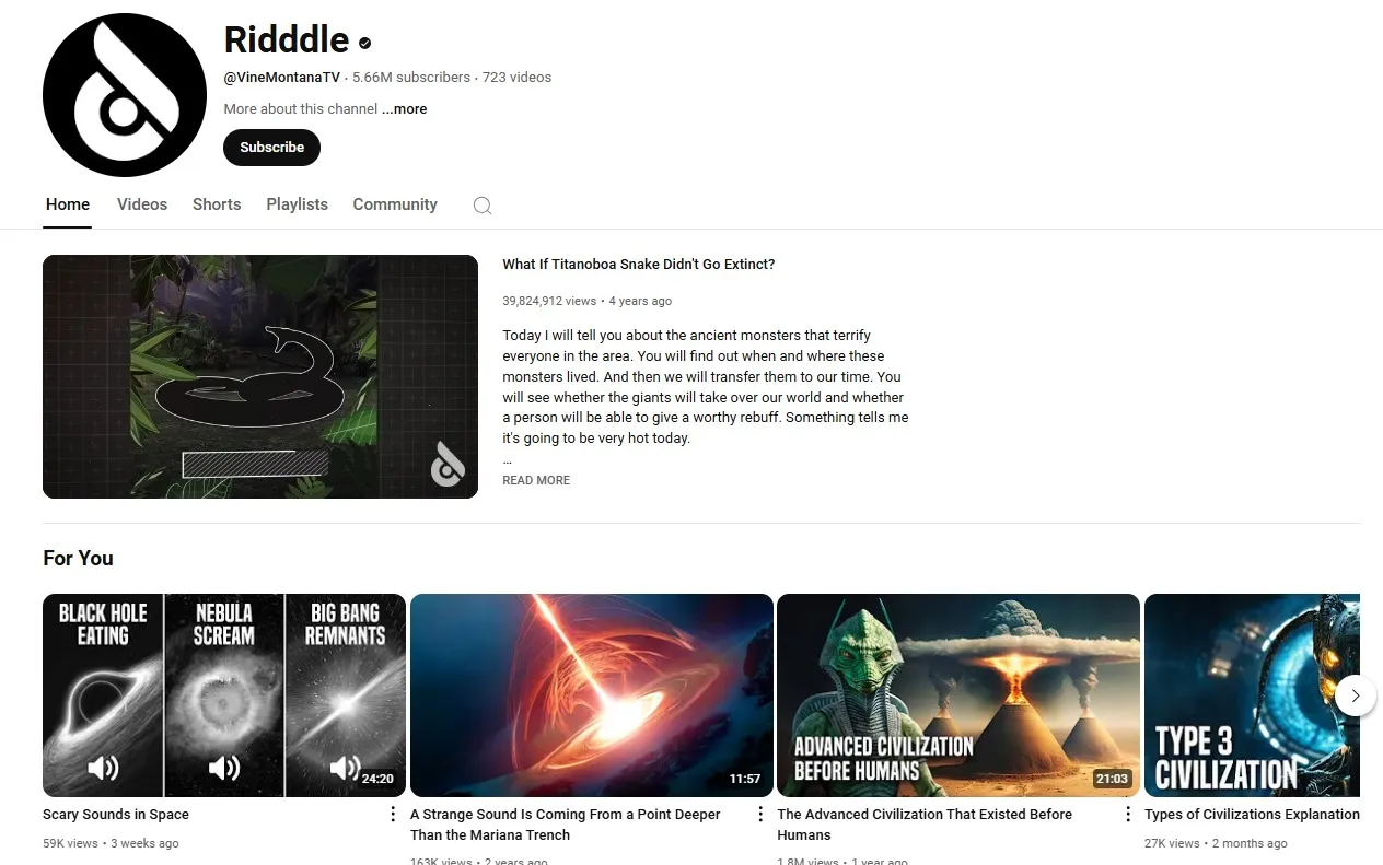 Fact-based Youtube channel