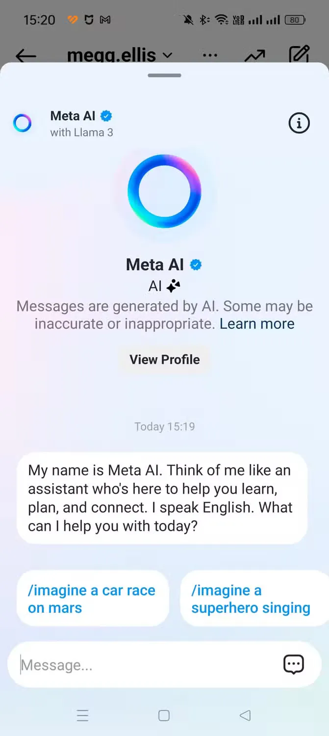 Meta AI on Instagram