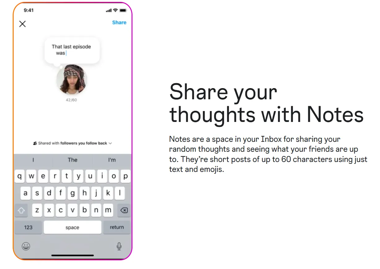 Community building via Instagram notes