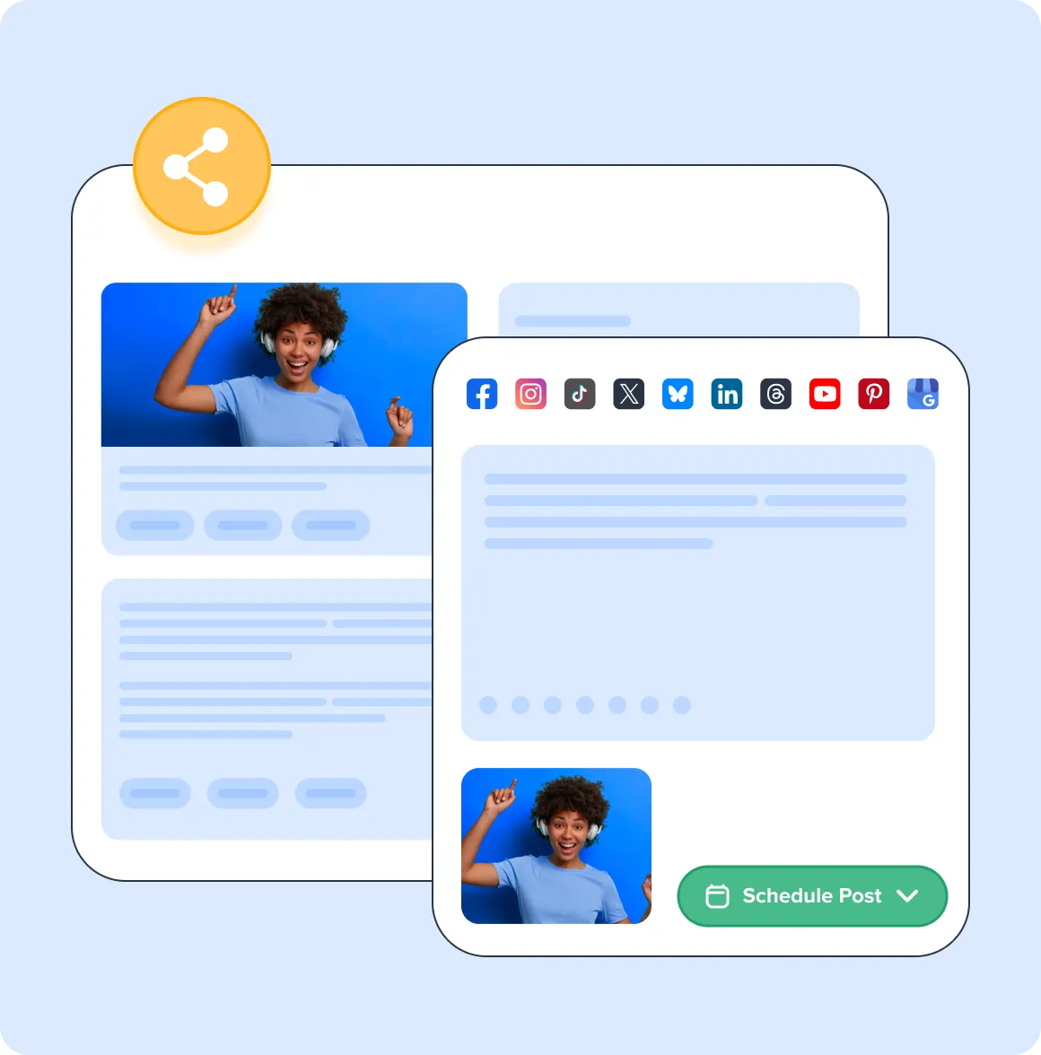 Quick Share on Social Accounts