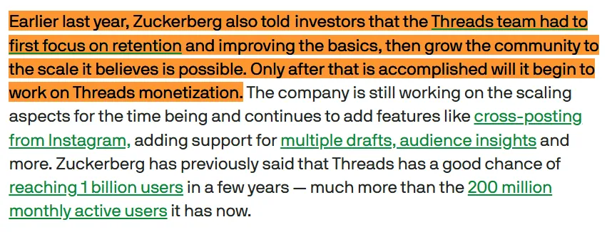 Threads will launch Ads in 2025