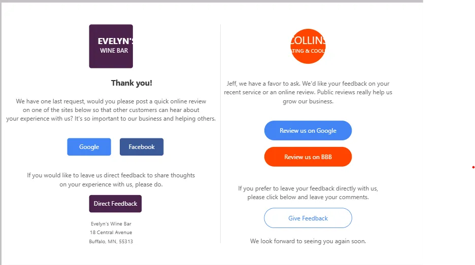 Add Multiple platforms for review in the feedback request email