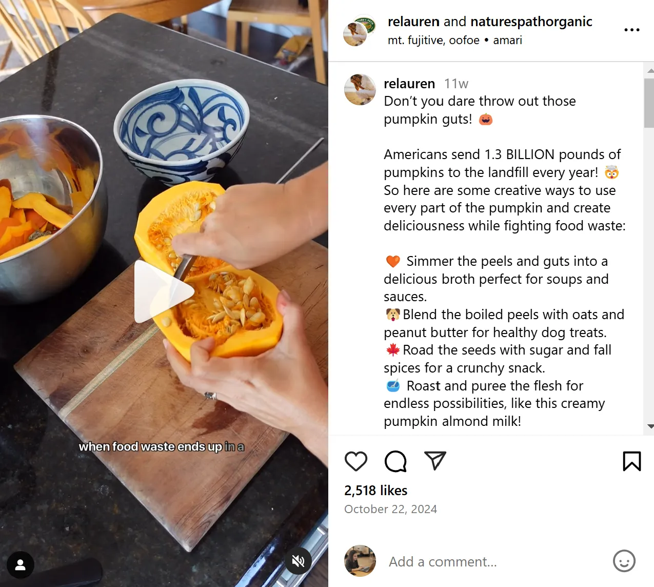 Example of right way to add Instagram Reels caption