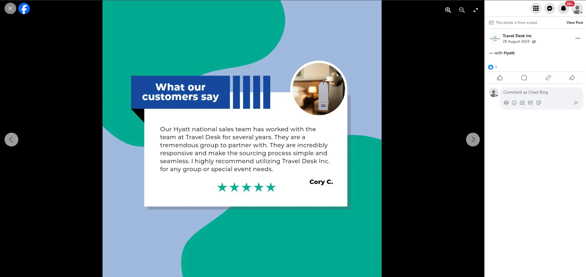 Examples of reviews and testimonials shared on social media by hotels