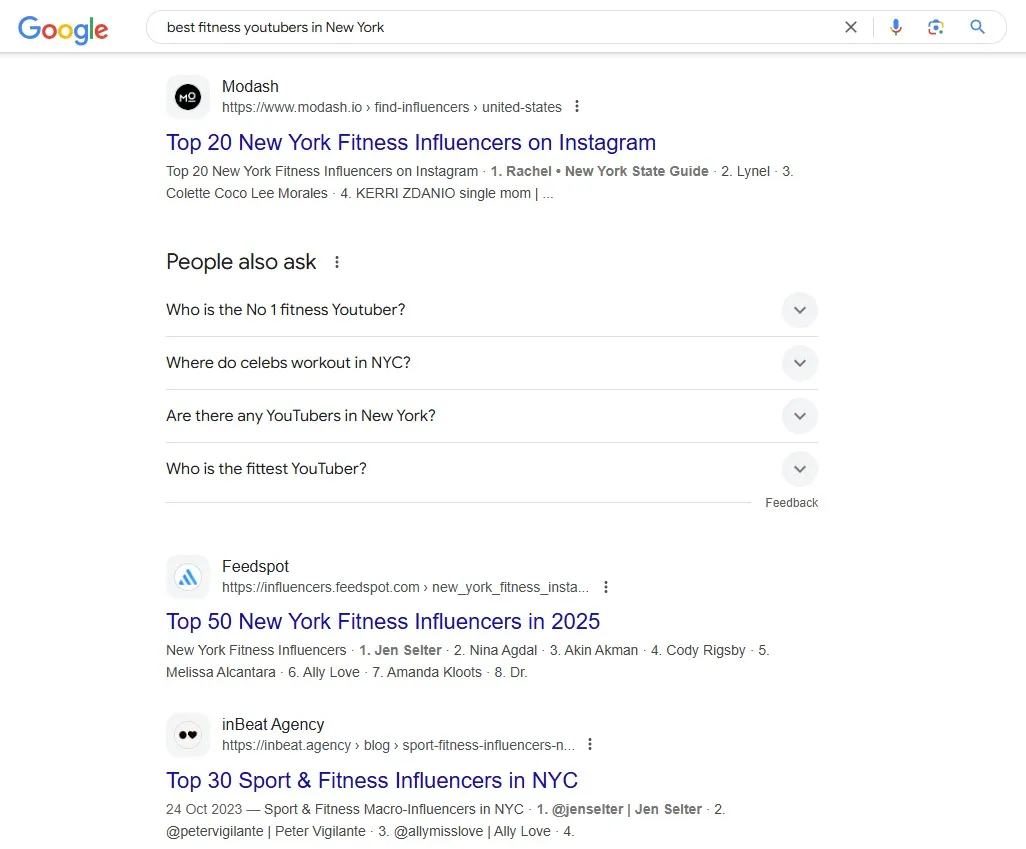 Google Search Results to Find YouTube Creators