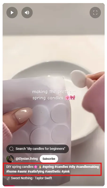 Hashtags in YouTube Shorts Title