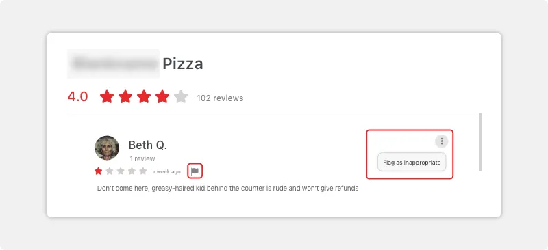 How to flag fake reviews