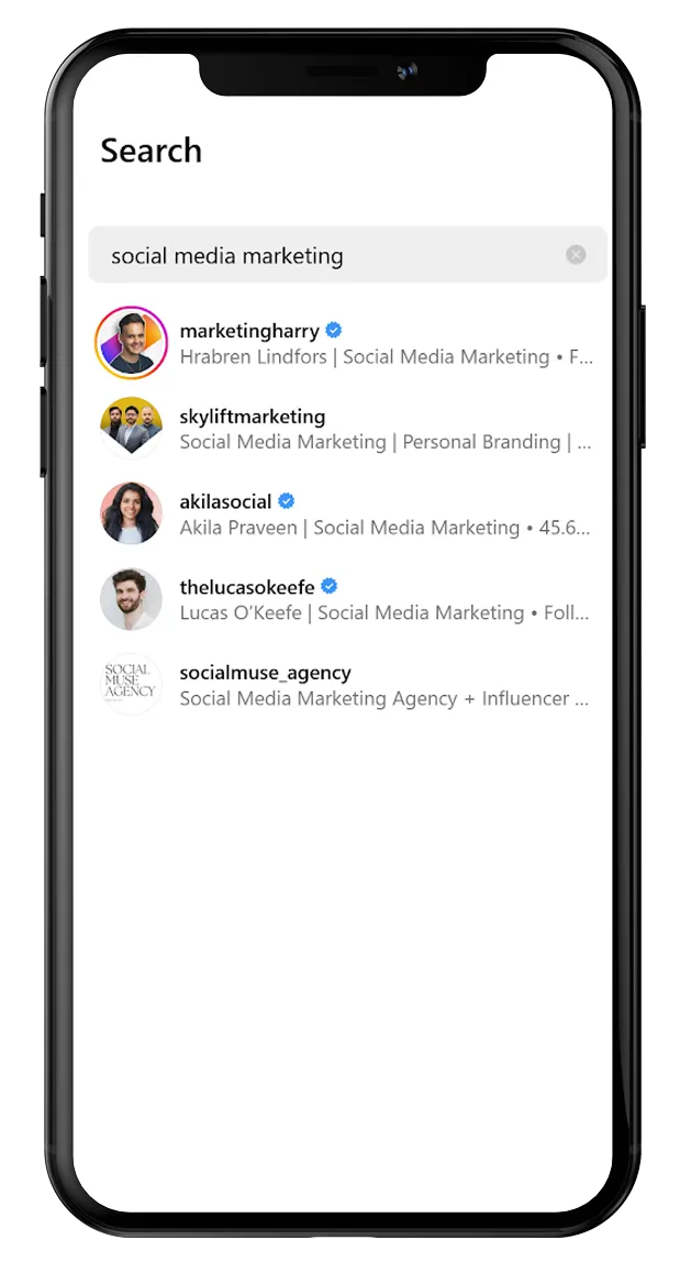 Instagram profile example