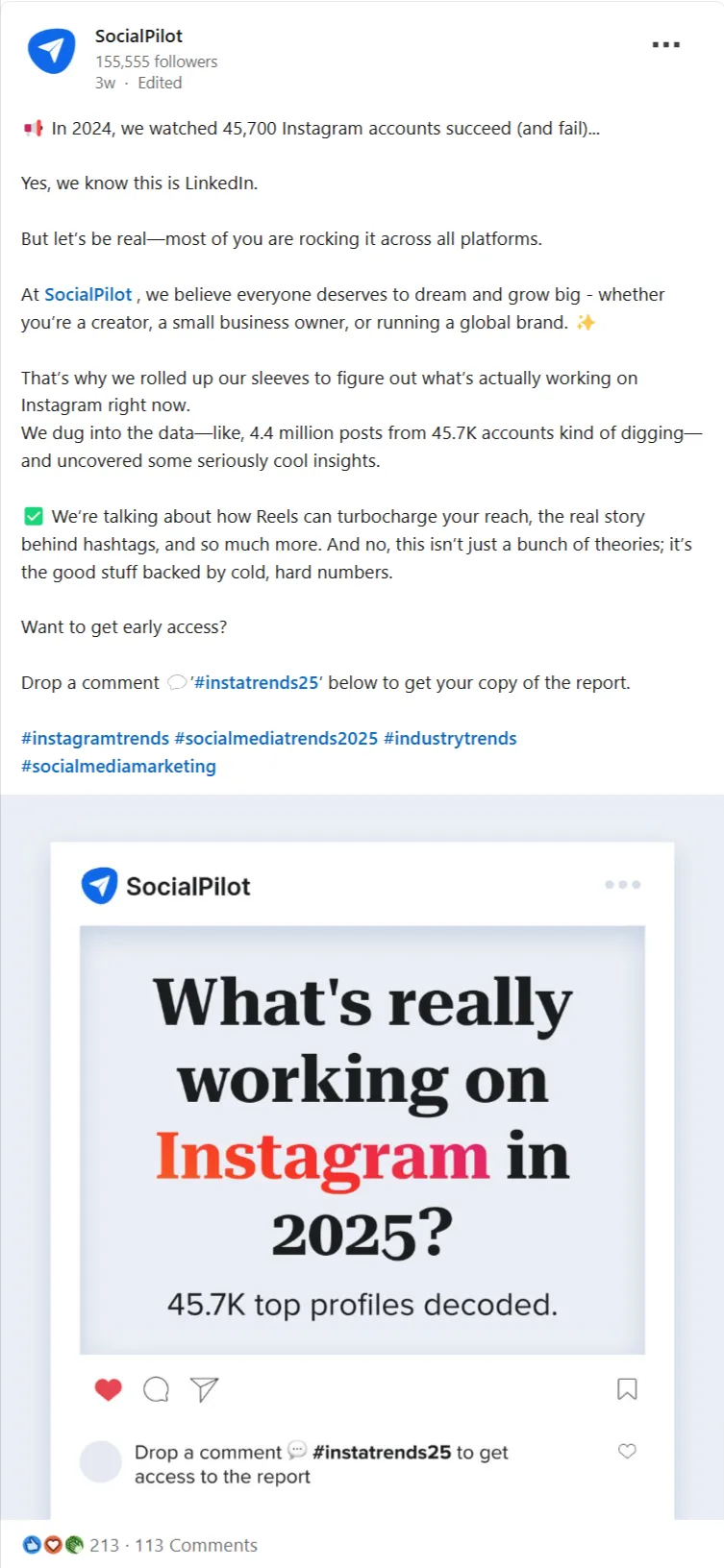 LinkedIn post to promote more leads