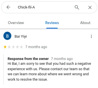 Reply to social media reviews promptly