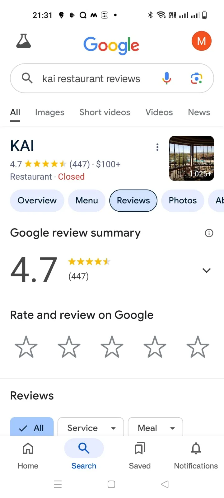 Review option by Google