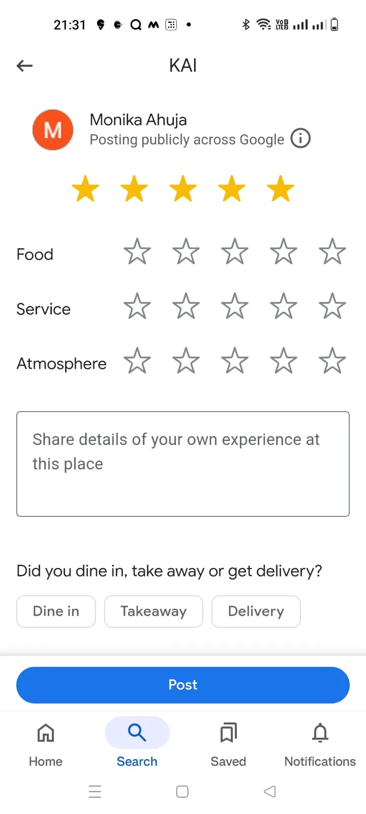 Review parameters of business