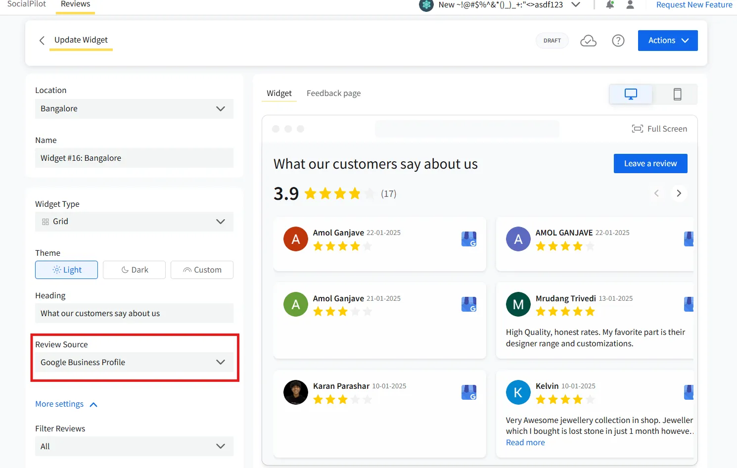 Select source as Google Business Profile Select source as Google Business Profile
