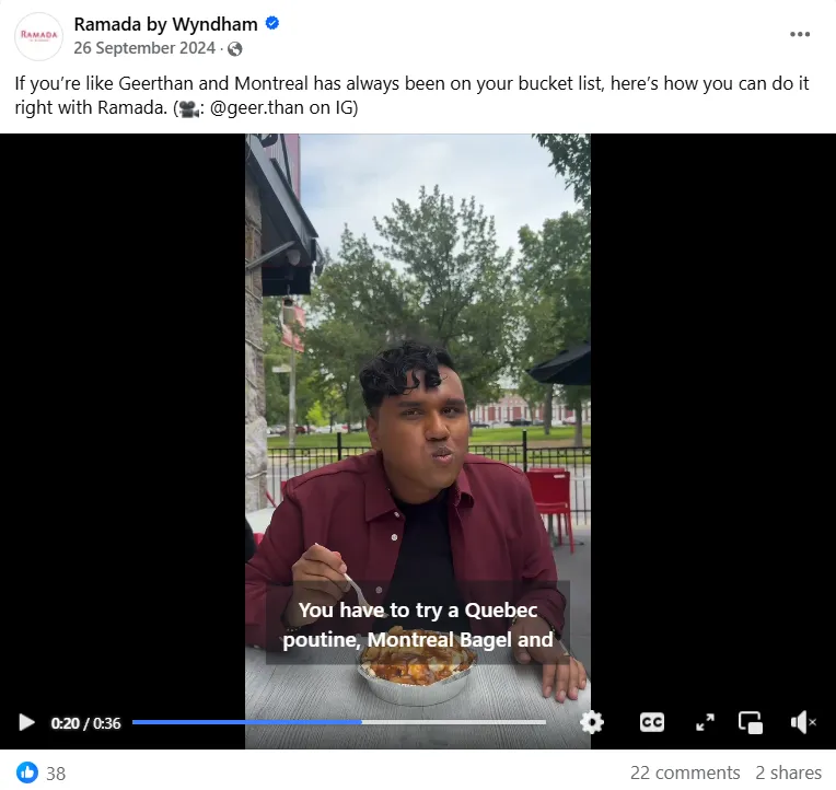 User-generated content shared by the hotel